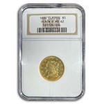 1834 $5 Classic Head Gold Half Eagle MS-62 NGC (Plain 4)