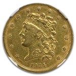 1834 $5 Gold Classic Head Half Eagle AU-53 NGC (Plain 4)