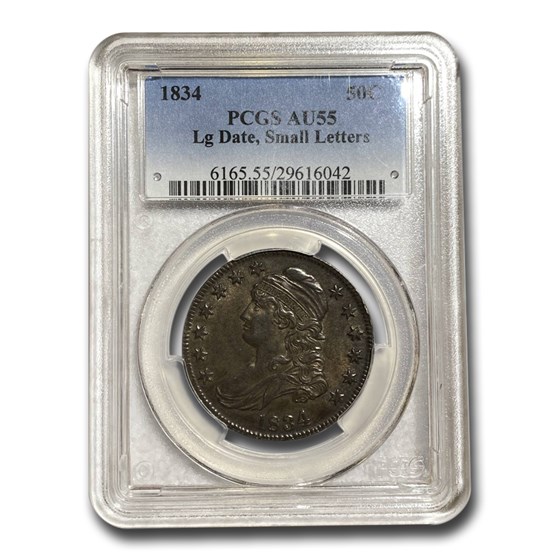 1834 Bust Half AU-55 PCGS (Lg Date, Sm Letters) 1834 Bust Half AU-55 PCGS (Lg Date, Sm Letters)