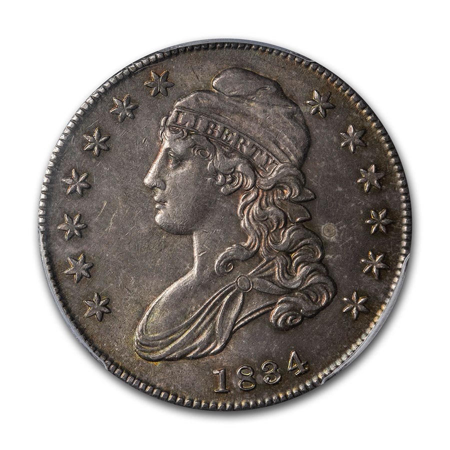 1834 Bust Half Dollar AU (Sm Date, Sm Letters)