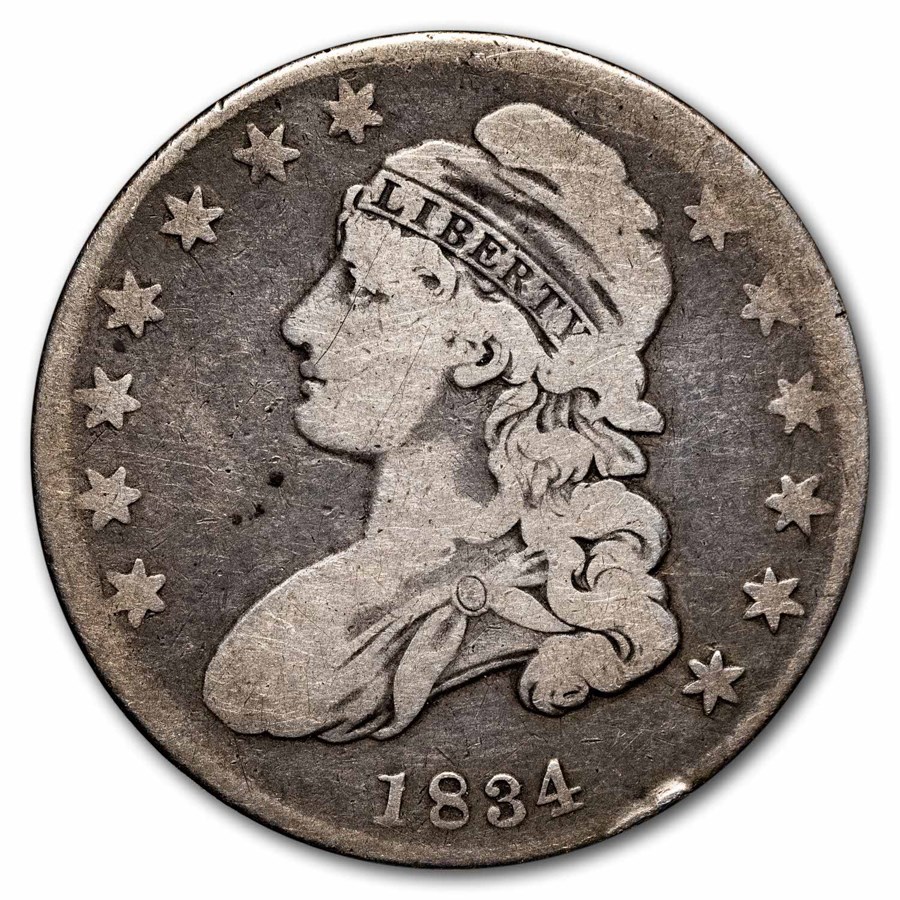 1834 Bust Half Dollar Fine (Lg Date, Lg Letters)