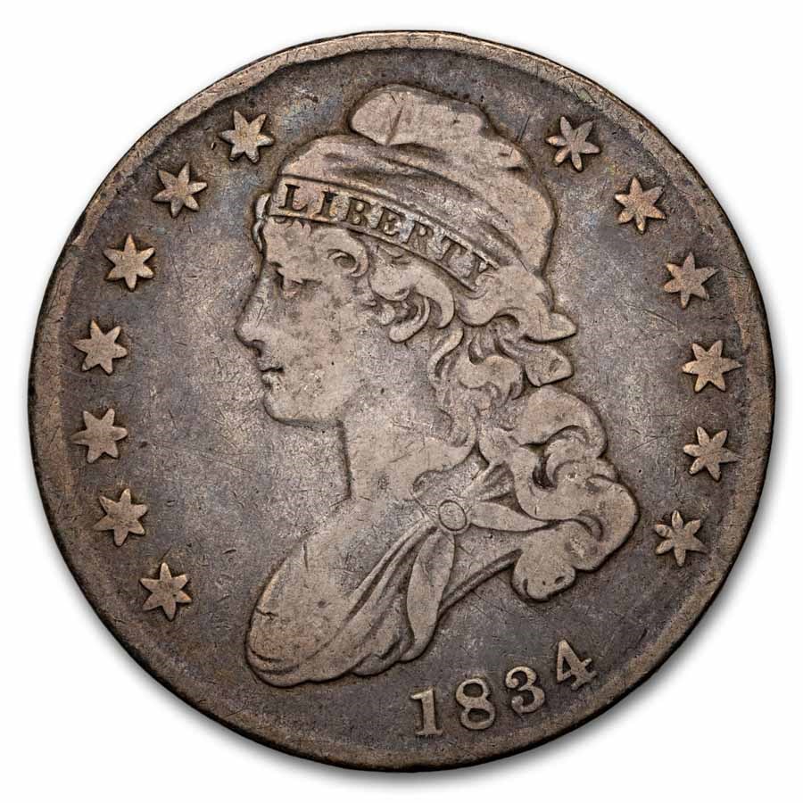 1834 Bust Half Dollar Fine (Sm Date, Sm Letters)