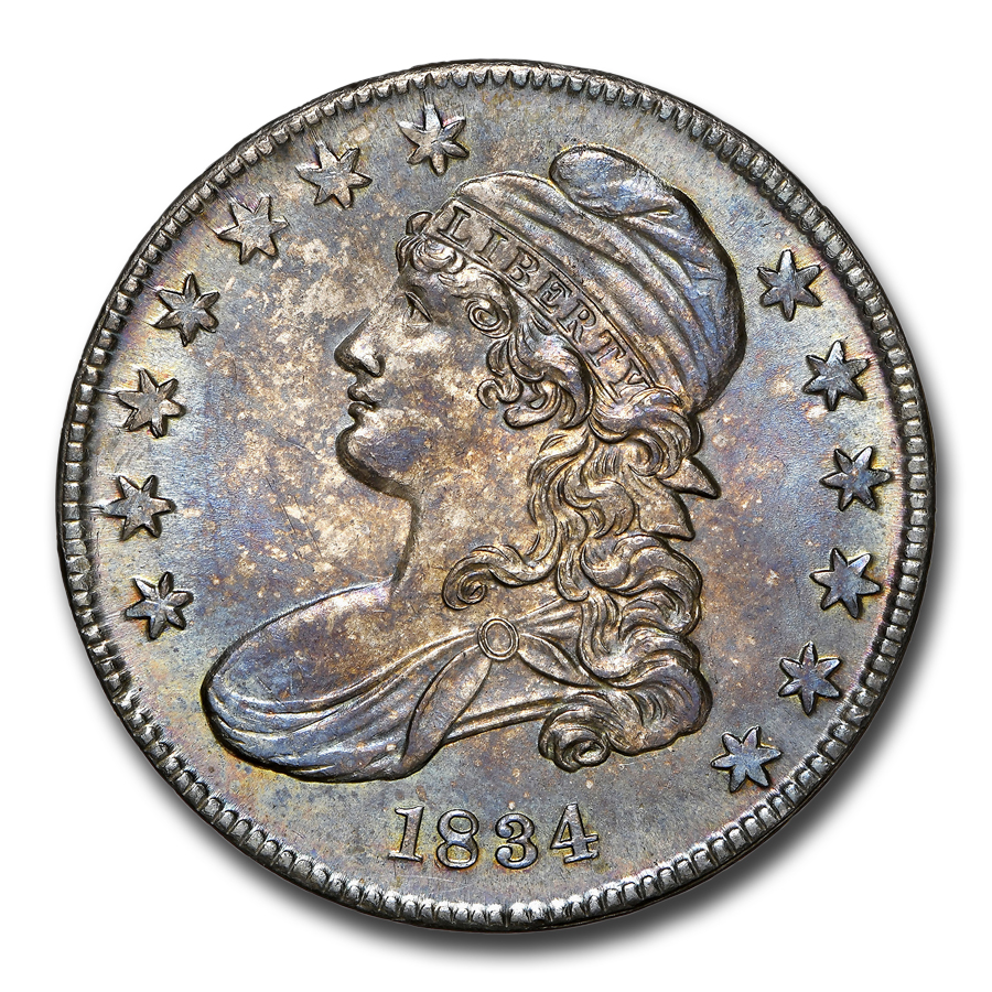 1834 (None) Phil Capped Bust Half Dollar Large Date, Small Letters