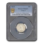 1834 Capped Bust Dime MS-65+ PCGS (Large 4)