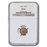 1834 Capped Bust Half Dime MS-65 NGC