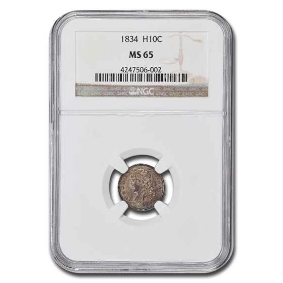 1834 Capped Bust Half Dime MS-65 NGC 1834 Capped Bust Half Dime MS-65 NGC