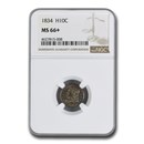 1834 Capped Bust Half Dime MS-66+ NGC