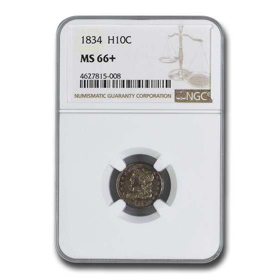 1834 Capped Bust Half Dime MS-66+ NGC 1834 Capped Bust Half Dime MS-66+ NGC
