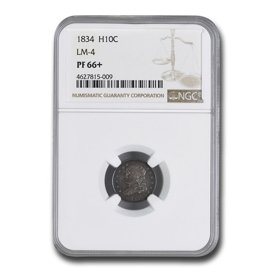 1834 Capped Bust Half Dime PF-66+ NGC (LM-4 )
