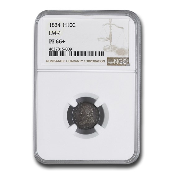 1834 Capped Bust Half Dime PF-66+ NGC (LM-4 ) 1834 Capped Bust Half Dime PF-66+ NGC (LM-4 )