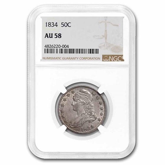 1834 Capped Bust Half Dollar AU-58 NGC 1834 Capped Bust Half Dollar AU-58 NGC
