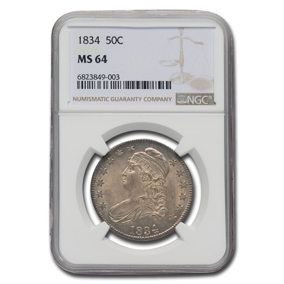1834 Capped Bust Half Dollar MS-64 NGC 1834 Capped Bust Half Dollar MS-64 NGC