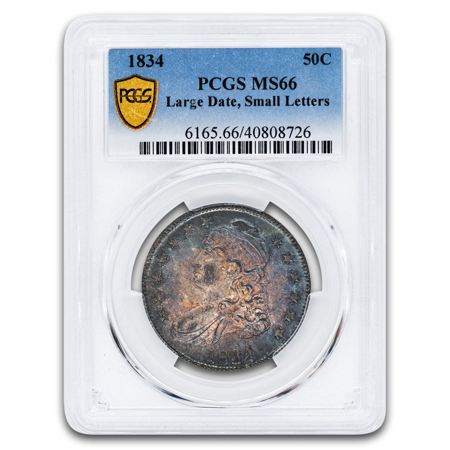 1834 Capped Bust Half Dollar MS-66 PCGS (Large Date, Sm Letters)