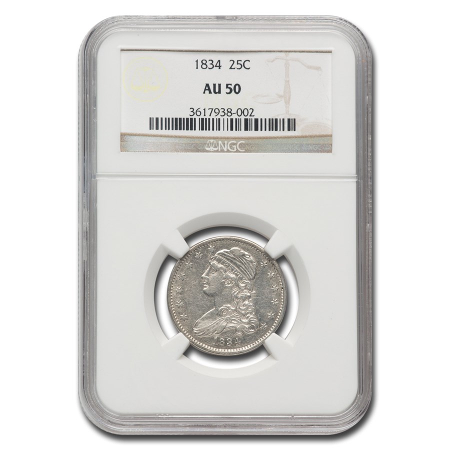 1834 Capped Bust Quarter AU-50 NGC