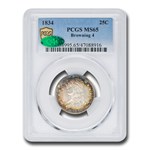 1834 Capped Bust Quarter MS-65 PCGS CAC (Browning 4)