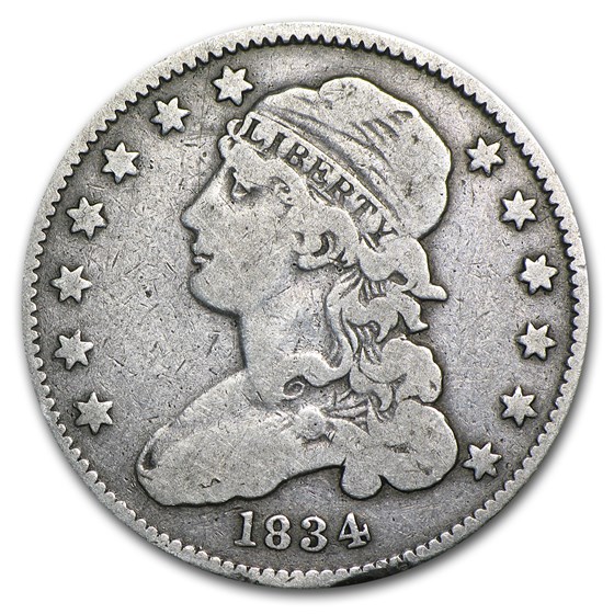1834 Capped Bust Quarter VG (O over F) 1834 Capped Bust Quarter VG (O over F)