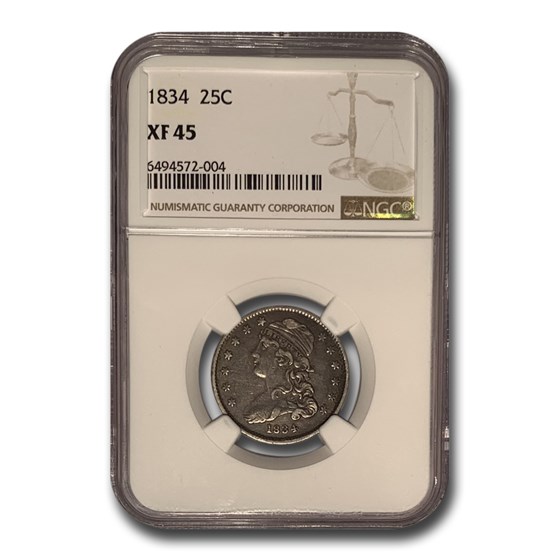 1834 Capped Bust Quarter XF-45 NGC 1834 Capped Bust Quarter XF-45 NGC