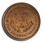 1834 Great Britain William Till 1/2 Penny Token MS-65 PCGS (RB)