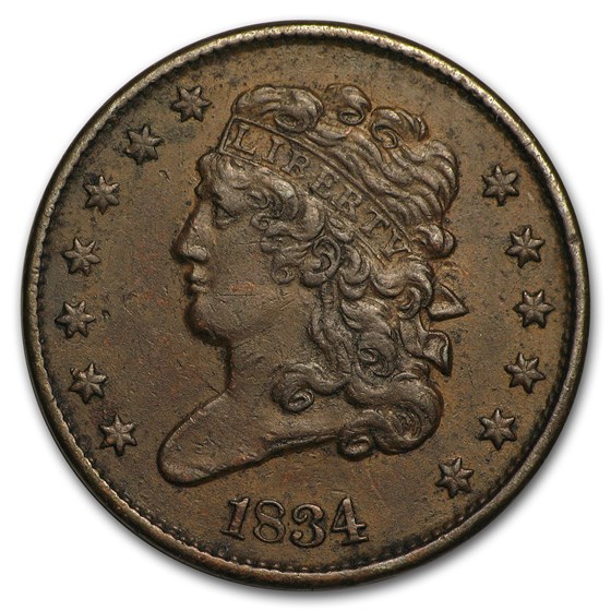 1834 Half Cent AU