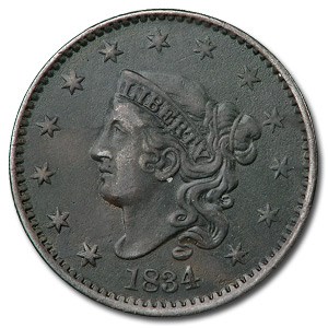 1834 Large Cent Lg Date, Sm Stars & Sm Letters XF 1834 Large Cent Lg Date, Sm Stars & Sm Letters XF