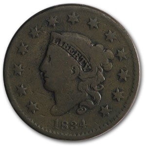1834 Large Cent VG 1834 Large Cent VG