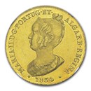 1834 Portugal Gold Peca 6400 Reis Maria II MS-64 NGC 1834 Portugal Gold Peca 6400 Reis Maria II MS-64 NGC