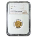 1835 $2.50 Gold Classic Head Quarter Eagle MS-62 NGC