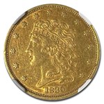 1835 $5 Gold Classic Head Half Eagle AU-55 NGC