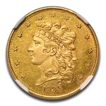 1835 $5 Gold Classic Head Half Eagle MS-62+ NGC