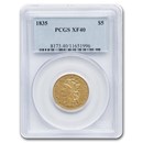 1835 $5 Gold Classic Head Half Eagle XF-40 PCGS