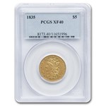 1835 $5 Gold Classic Head Half Eagle XF-40 PCGS