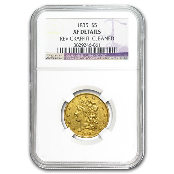 1835 $5 Gold Classic Head Half Eagle XF Details NGC (Graffiti) 1835 $5 Gold Classic Head Half Eagle XF Details NGC (Graffiti)