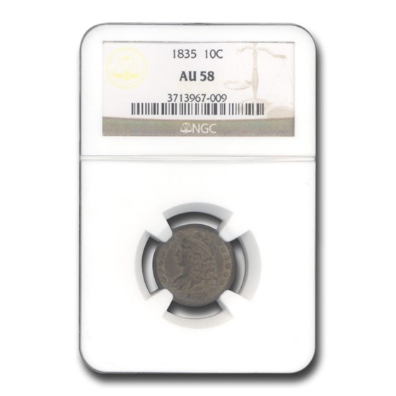 1835 Capped Bust Dime AU-58 NGC 1835 Capped Bust Dime AU-58 NGC