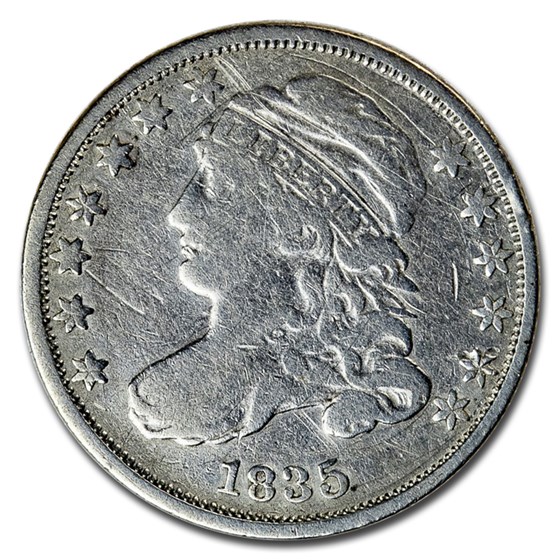 1835 Capped Bust Dime Fine (Details)