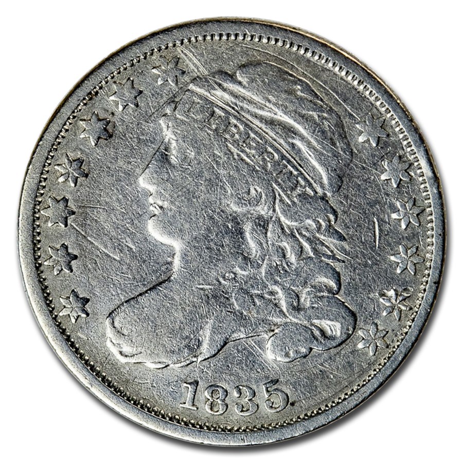 1835 Capped Bust Dime Fine (Details)