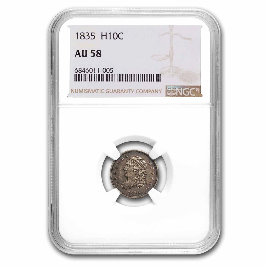 1835 Capped Bust Half Dime AU-58 NGC