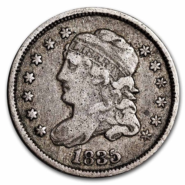 Buy 1835 Capped Bust Half Dime Small Date/Large 5¢ VF | APMEX