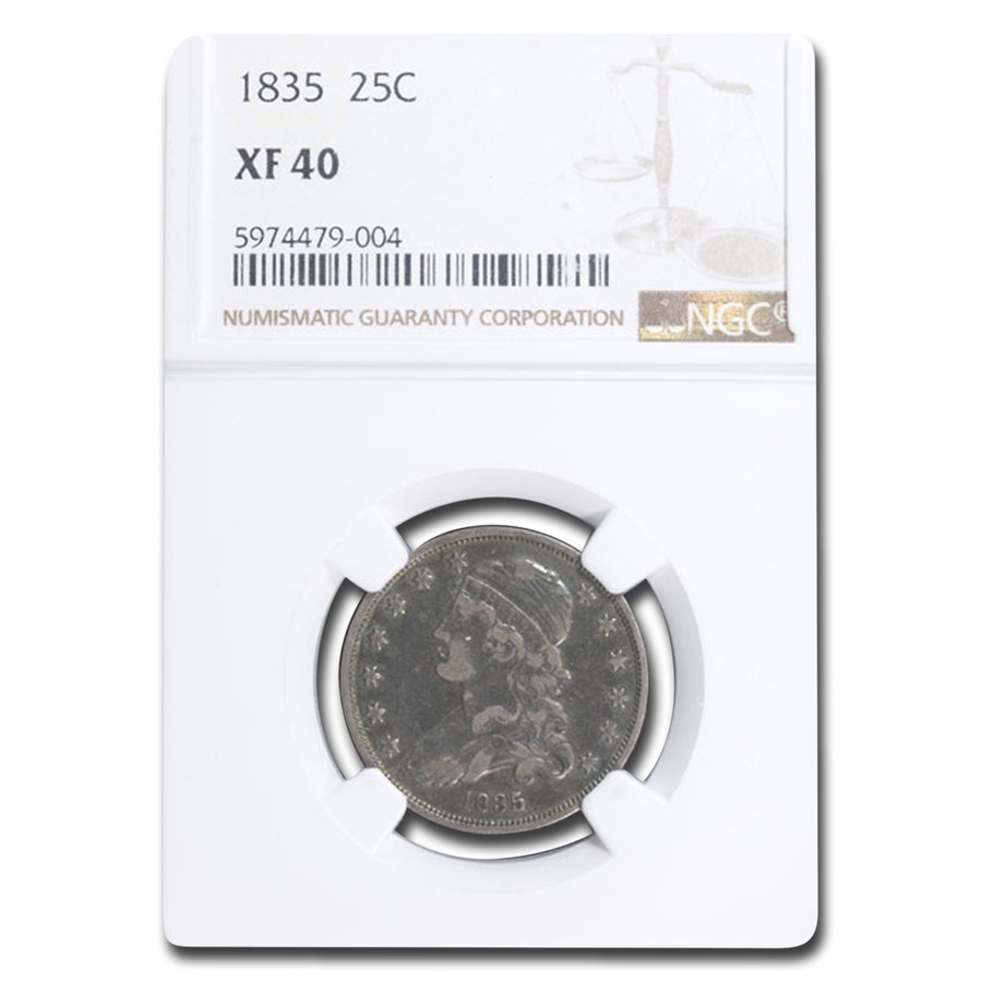 1835 Capped Bust Quarter XF-40 NGC