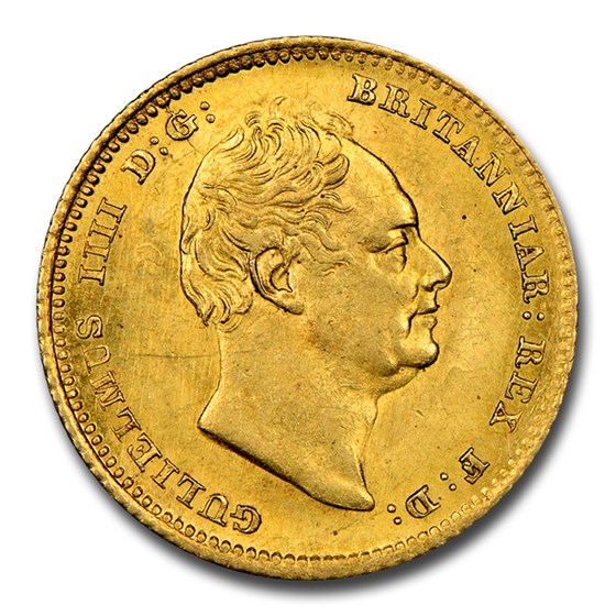 1835 Great Britain Gold Half-Sovereign William IV MS-63 NGC
