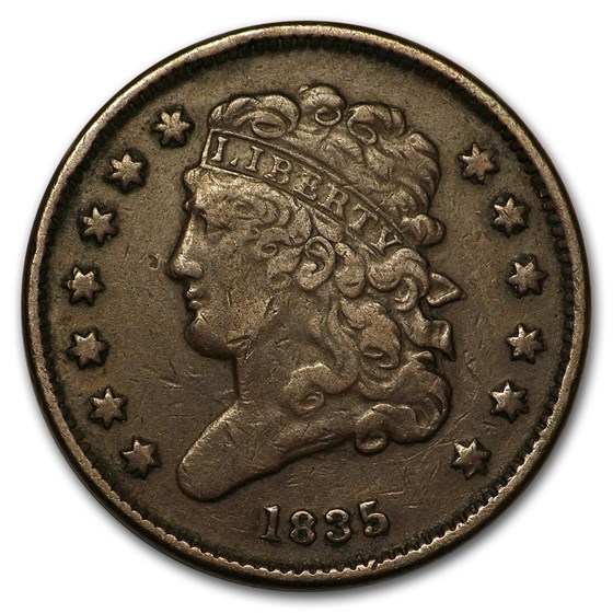 1835 Half Cent VF