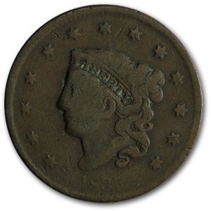 1835 Large Cent Sm 8 & Stars VG 1835 Large Cent Sm 8 & Stars VG