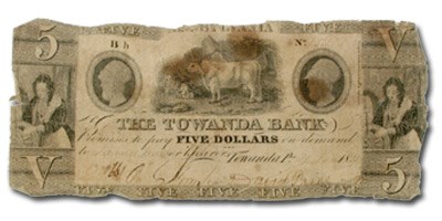 1835 Towanda Bank, Towanda, PA $5.00 PA-650, Fine 1835 Towanda Bank, Towanda, PA $5.00 PA-650, Fine