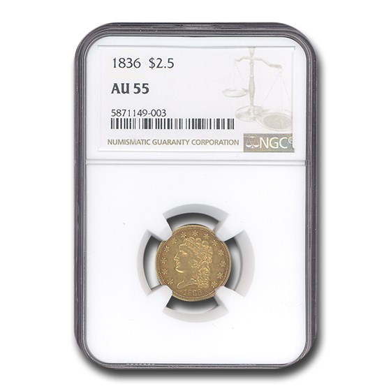 1836 $2.50 Classic Head Eagle Block 8 AU-55 NGC 1836 $2.50 Classic Head Eagle Block 8 AU-55 NGC