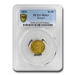 1836 $2.50 Classic Head Eagle MS-63 PCGS (Script 8)