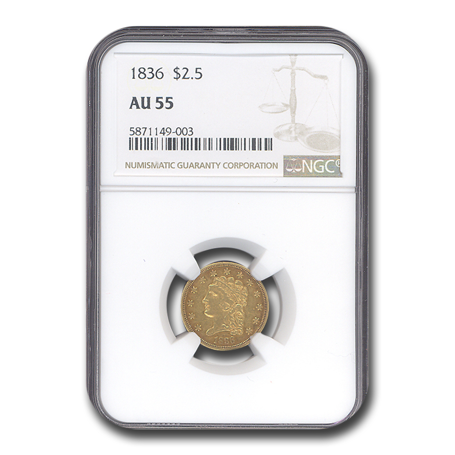 Buy 1836 $2.50 Classic Head Gold Quarter Eagle AU-55 | APMEX