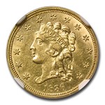 1836 $2.50 Classic Head Gold Quarter Eagle MS-61 NGC