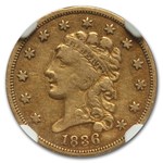 1836 $2.50 Gold Classic Head Block 8 VF-30 NGC