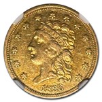 1836 $2.50 Gold Classic Head Quarter Eagle AU-53 NGC