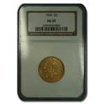 1836 $5 Gold Classic Head Half Eagle AU-55 NGC