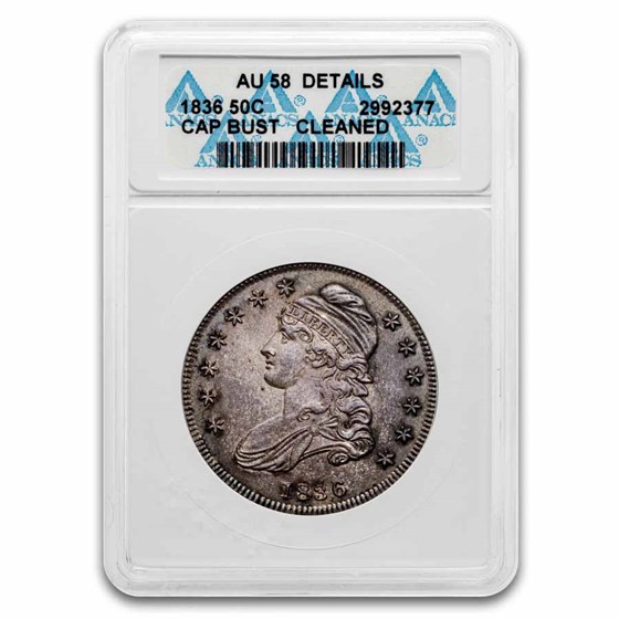 1836 Bust Half Dollar AU-58 (Lettered Edge) Details 1836 Bust Half Dollar AU-58 (Lettered Edge) Details